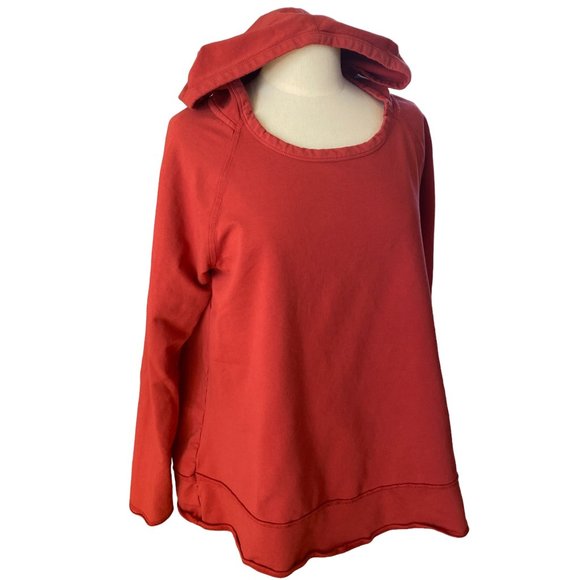 Soft Surroundings Tops - Soft Surroundings Oversized Lagenlook Raw Edge Hoodie Tunic Lounge Sweatshirt-L